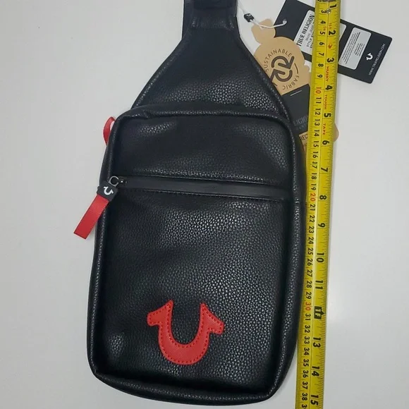 True Religion Stovall PU Horseshoe Logo Shoulder Sling Bag Faux Leather, new. - Picture 5 of 15